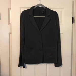 Dark gray Tagari sweatshirt blazer.